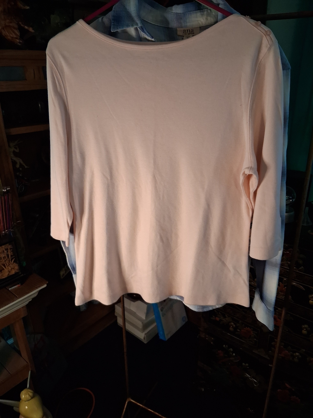 Westbound Pale Pink Long Sleeve Boatneck Top